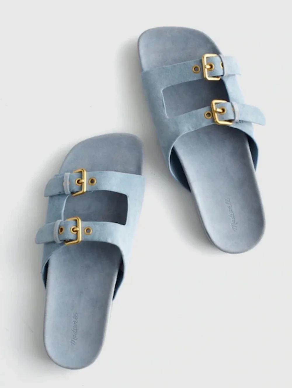 Madewell Cambria Double Strap Suede Sandal - Serene Blue